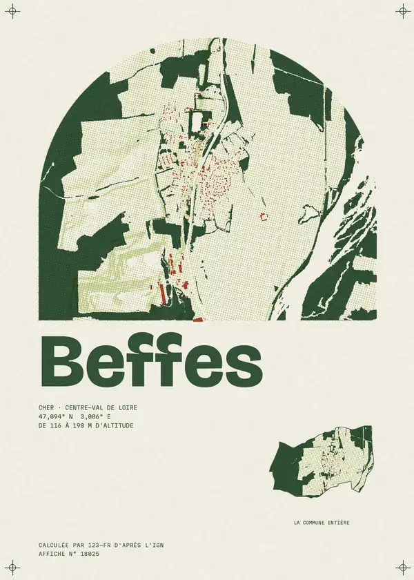 Affiche de Beffes, calculée par 123-fr d'après l'IGN