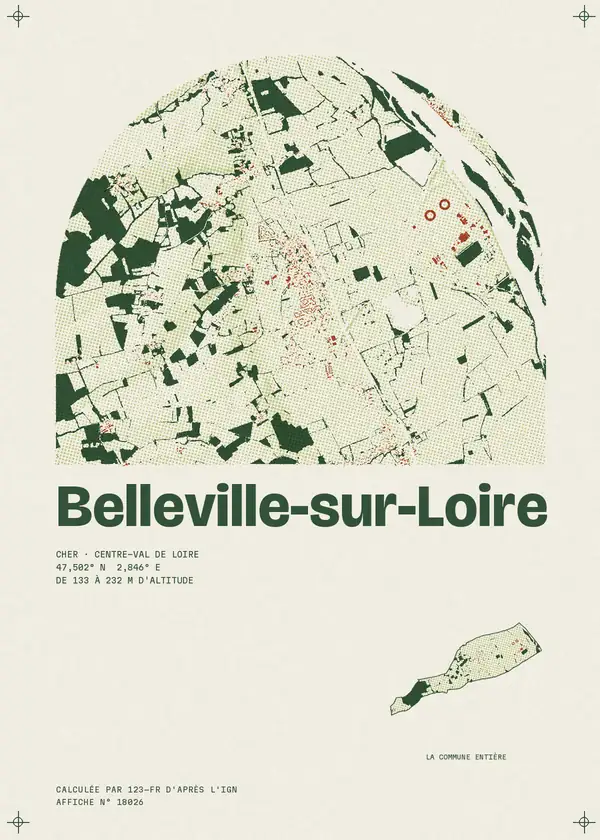 Affiche de Belleville-sur-Loire, calculée par 123-fr d'après l'IGN
