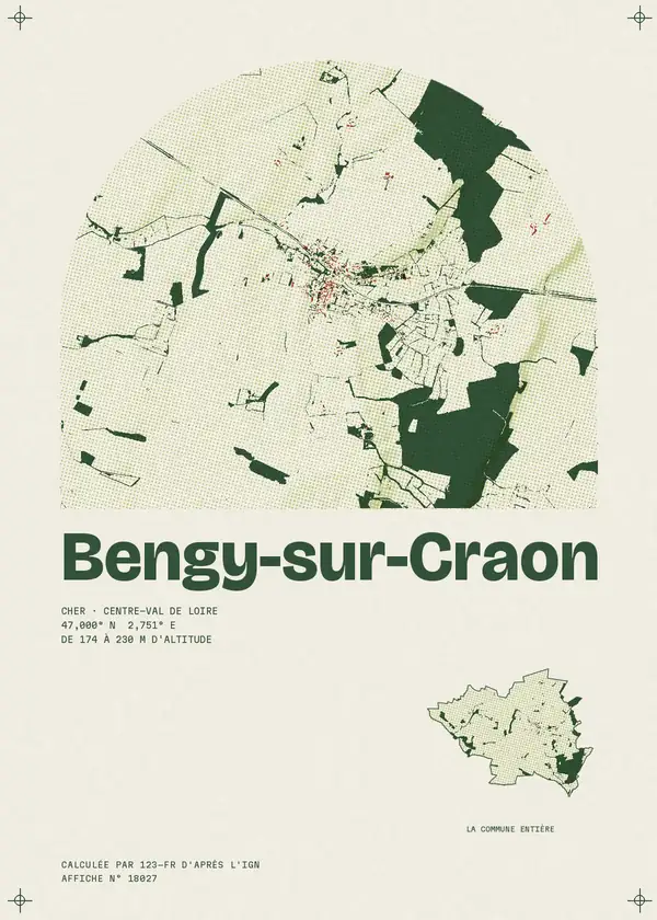 Affiche de Bengy-sur-Craon, calculée par 123-fr d'après l'IGN