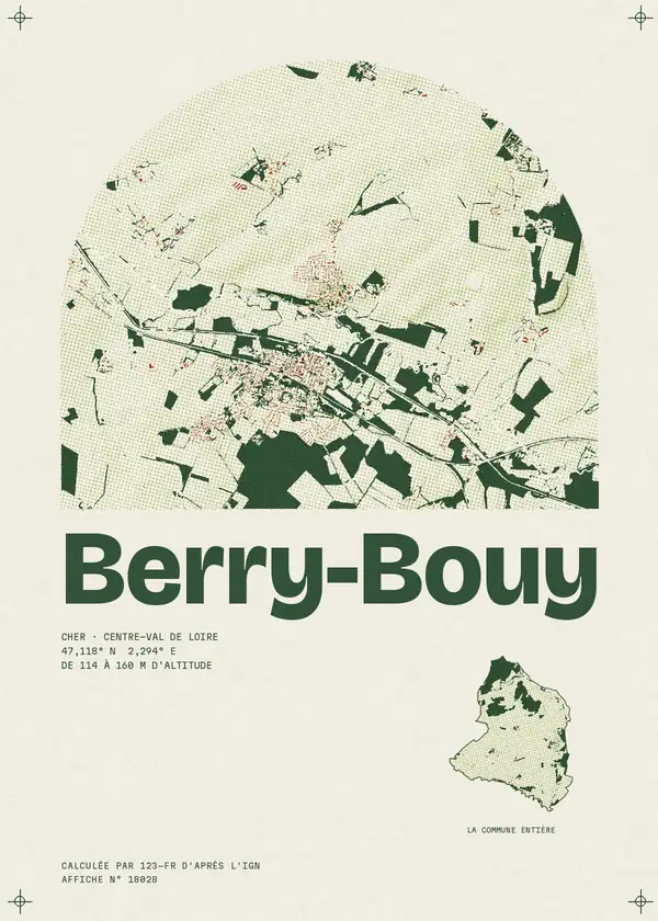 Affiche de Berry-Bouy, calculée par 123-fr d'après l'IGN