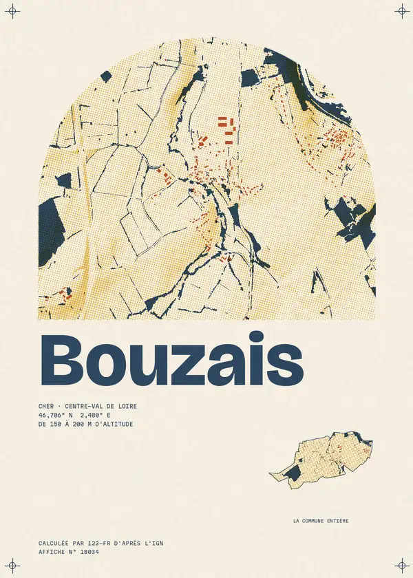 Affiche de Bouzais, calculée par 123-fr d'après l'IGN