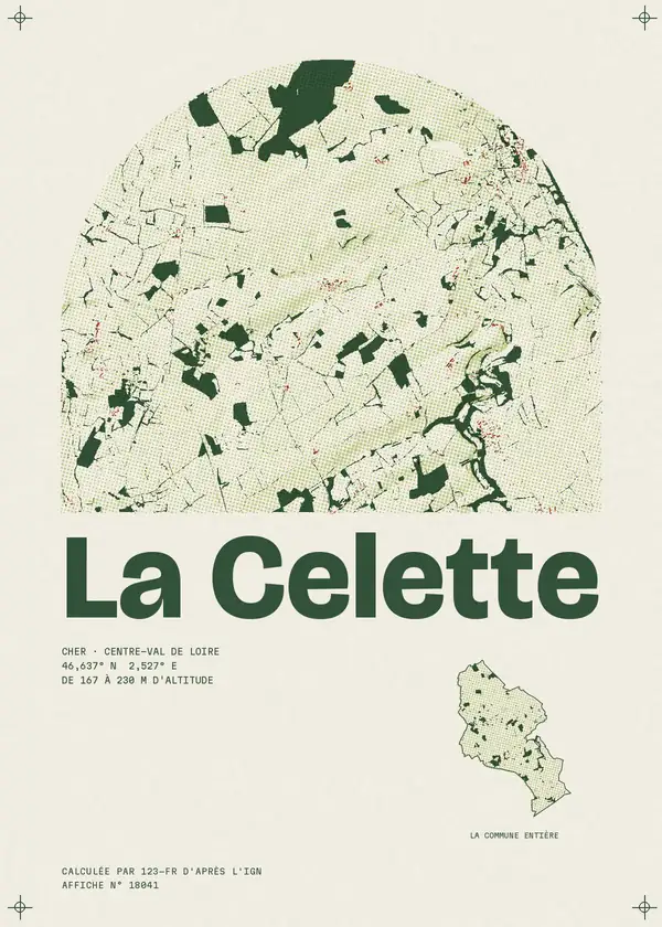 Affiche de La Celette, calculée par 123-fr d'après l'IGN