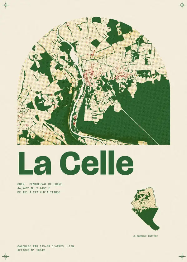 Affiche de La Celle, calculée par 123-fr d'après l'IGN