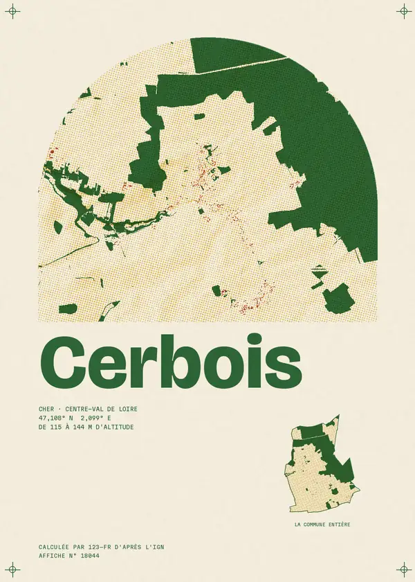 Affiche de Cerbois, calculée par 123-fr d'après l'IGN