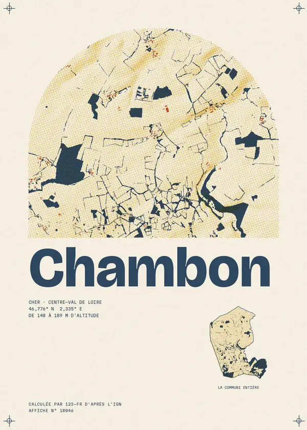 Affiche de Chambon, calculée par 123-fr d'après l'IGN