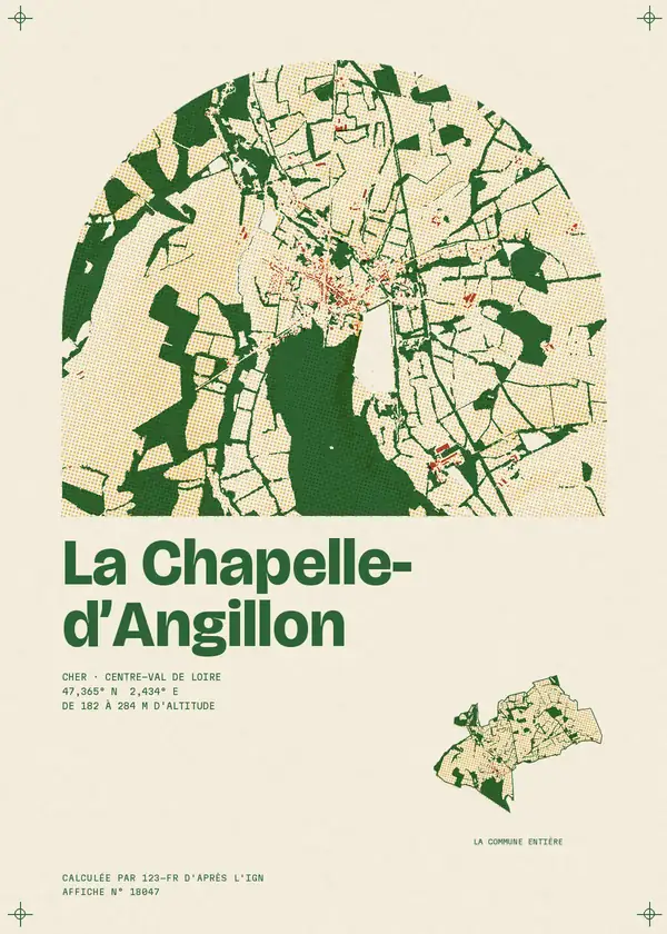 Affiche de La Chapelle-d'Angillon, calculée par 123-fr d'après l'IGN