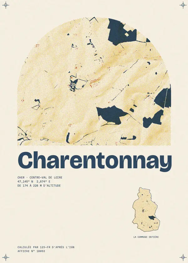 Affiche de Charentonnay, calculée par 123-fr d'après l'IGN