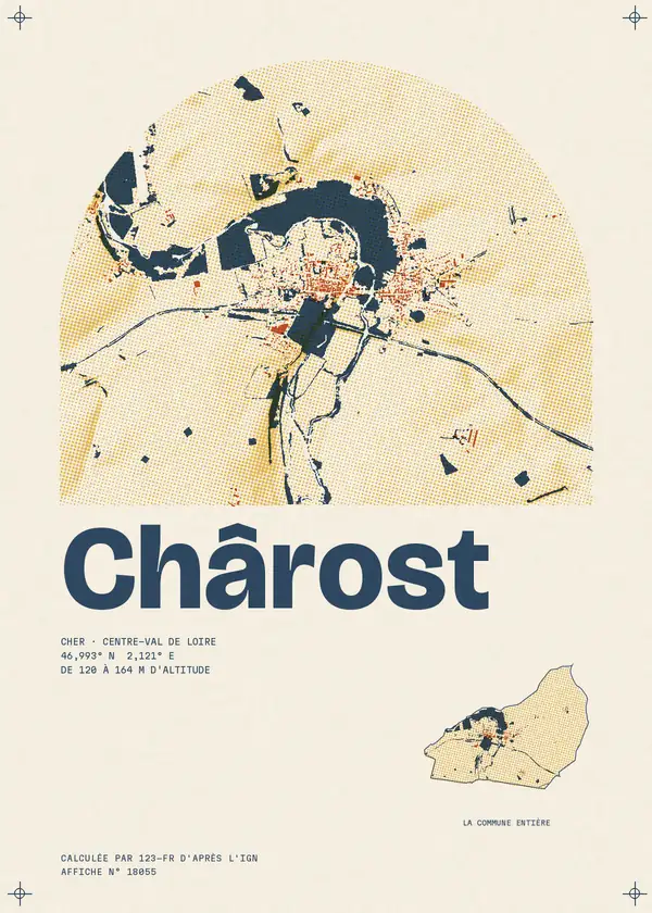 Affiche de Chârost, calculée par 123-fr d'après l'IGN