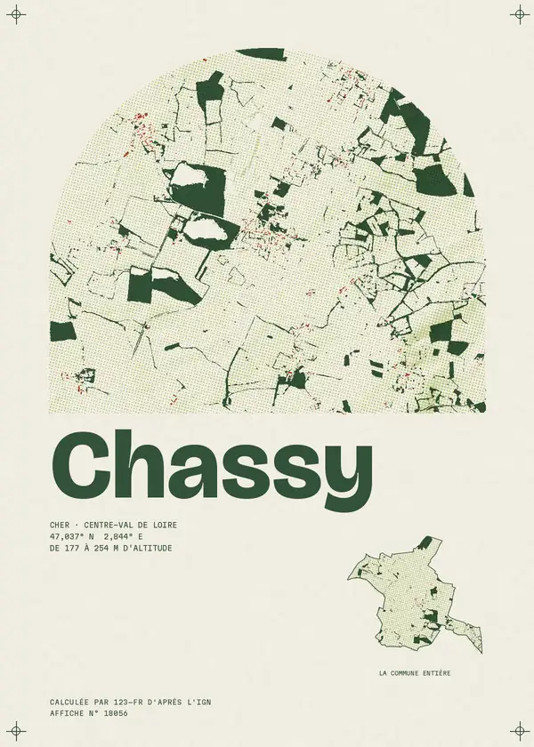 Affiche de Chassy, calculée par 123-fr d'après l'IGN