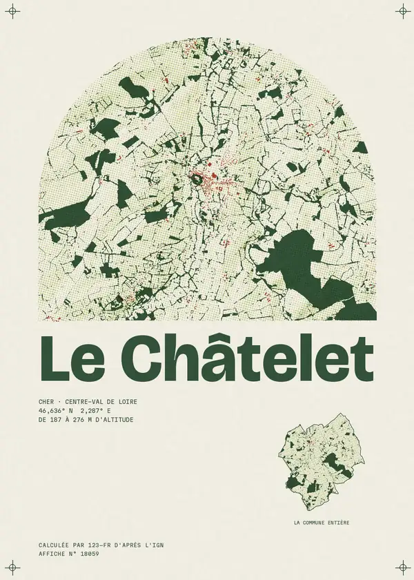 Affiche de Le Châtelet, calculée par 123-fr d'après l'IGN