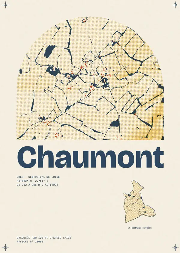 Affiche de Chaumont, calculée par 123-fr d'après l'IGN