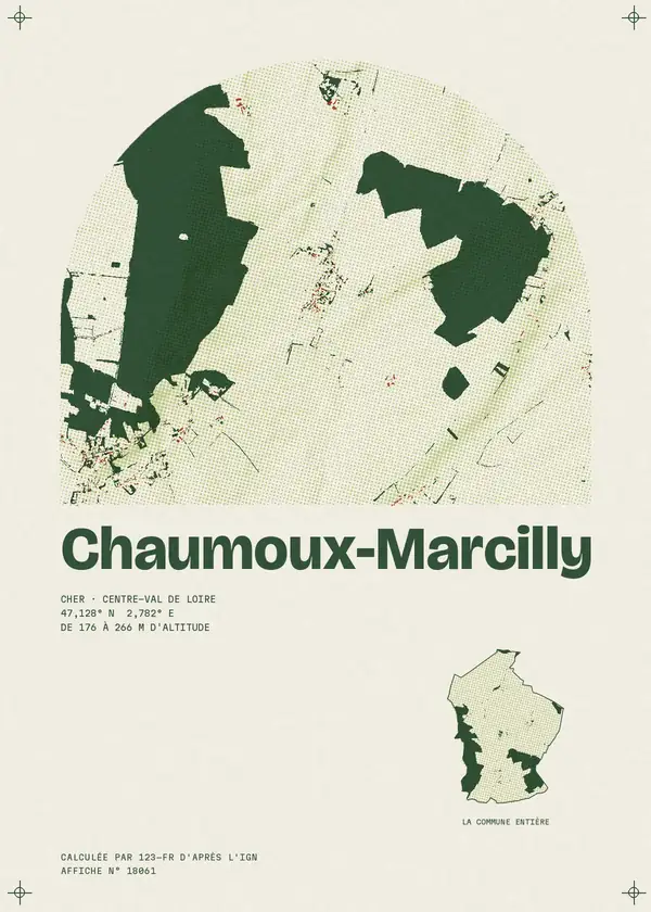 Affiche de Chaumoux-Marcilly, calculée par 123-fr d'après l'IGN