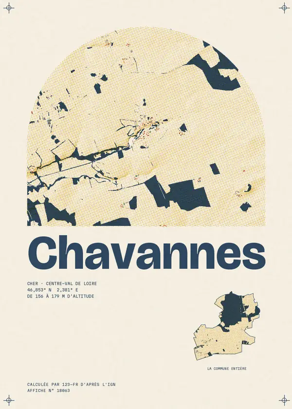 Affiche de Chavannes, calculée par 123-fr d'après l'IGN