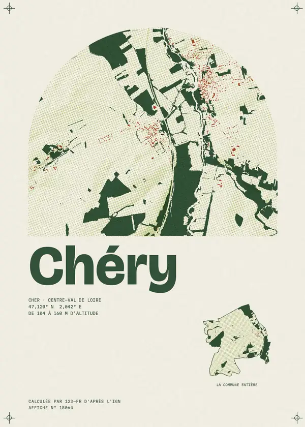 Affiche de Chéry, calculée par 123-fr d'après l'IGN