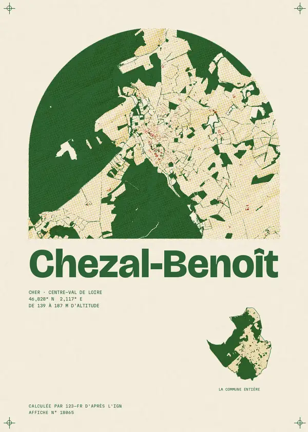 Affiche de Chezal-Benoît, calculée par 123-fr d'après l'IGN