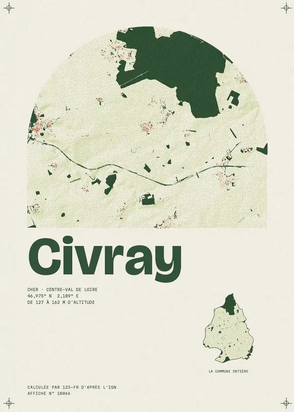 Affiche de Civray, calculée par 123-fr d'après l'IGN