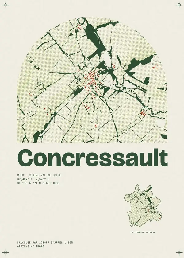 Affiche de Concressault, calculée par 123-fr d'après l'IGN