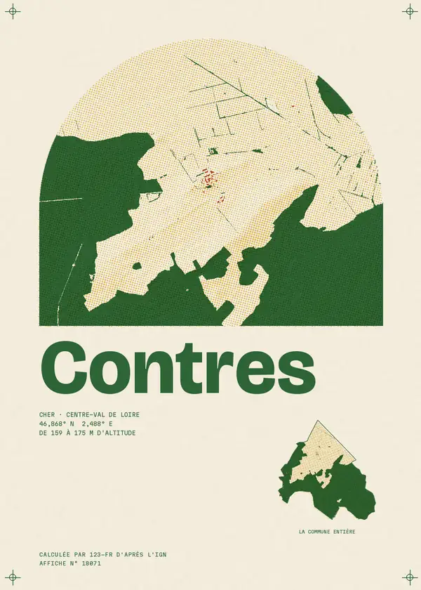 Affiche de Contres, calculée par 123-fr d'après l'IGN