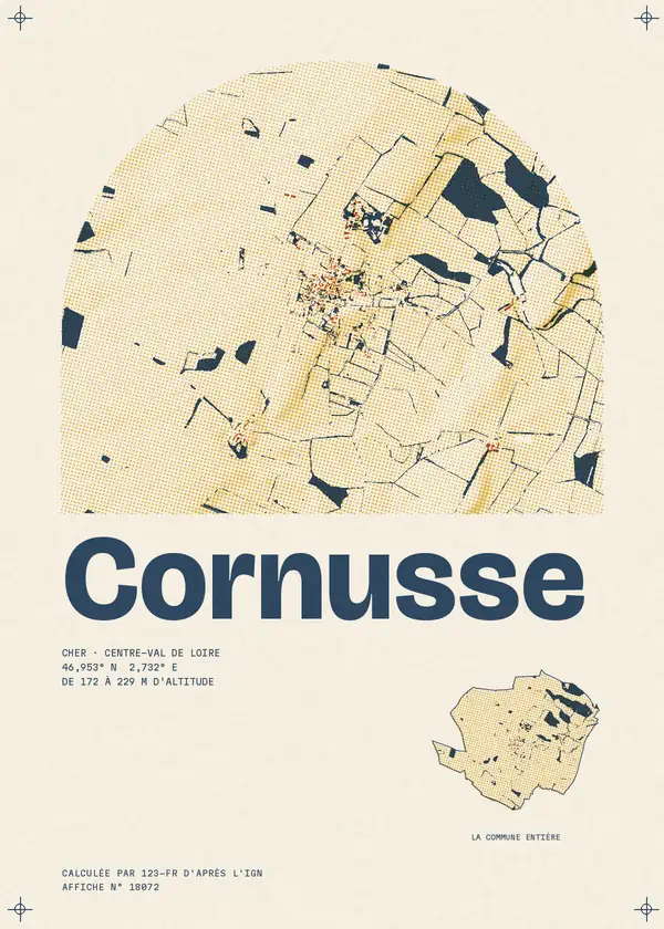 Affiche de Cornusse, calculée par 123-fr d'après l'IGN