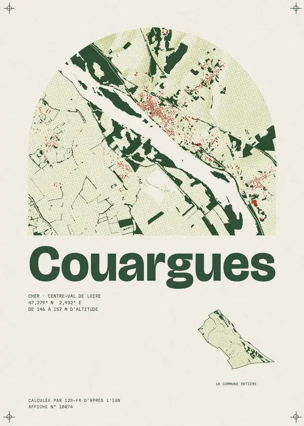 Affiche de Couargues, calculée par 123-fr d'après l'IGN