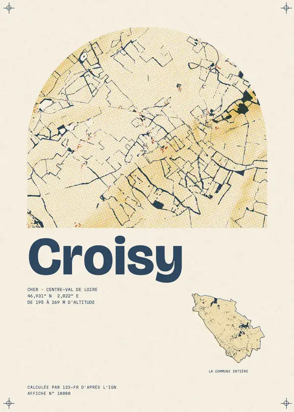 Affiche de Croisy, calculée par 123-fr d'après l'IGN