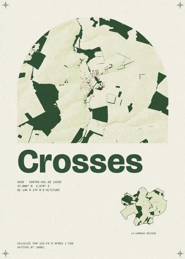 Affiche de Crosses, calculée par 123-fr d'après l'IGN