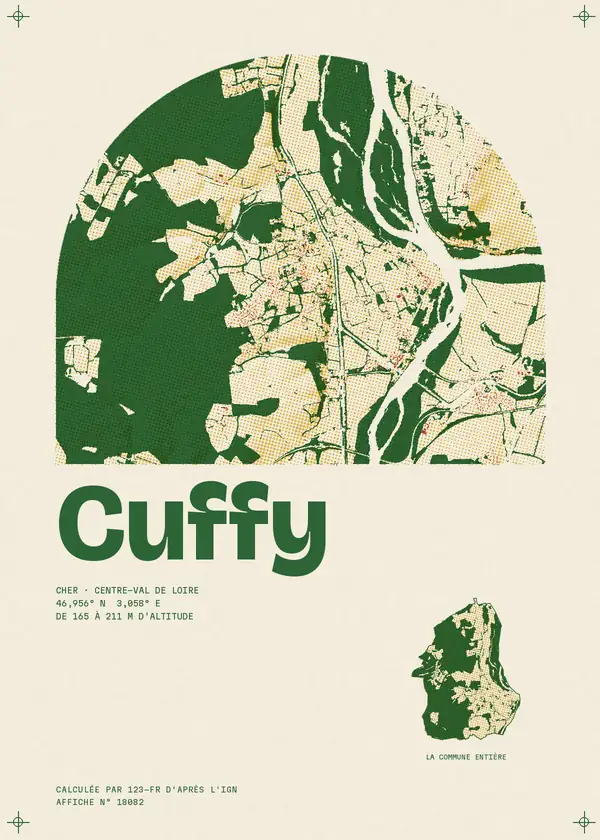 Affiche de Cuffy, calculée par 123-fr d'après l'IGN