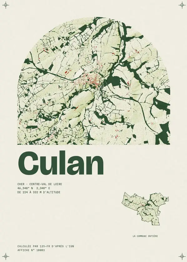 Affiche de Culan, calculée par 123-fr d'après l'IGN