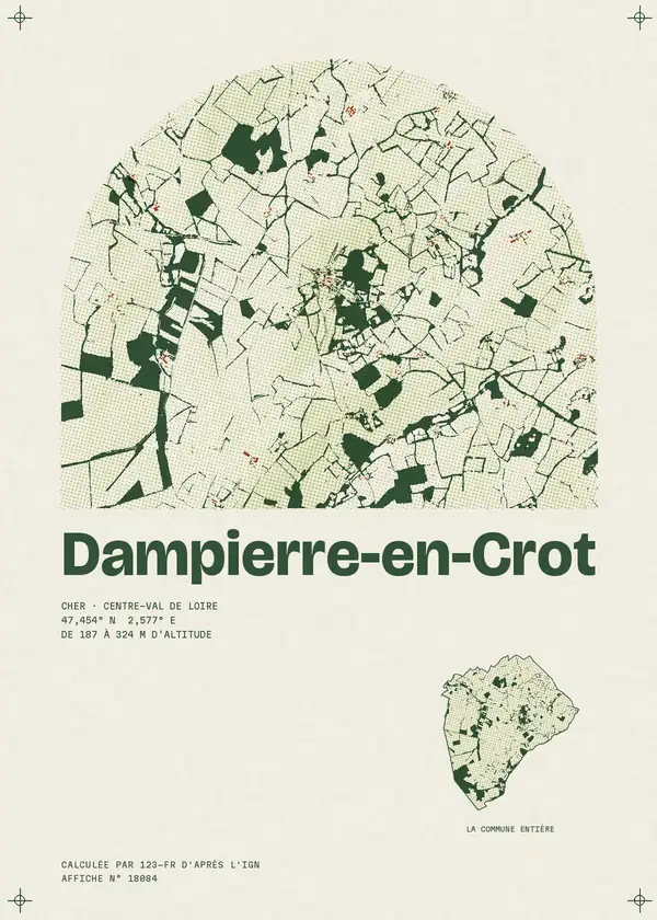 Affiche de Dampierre-en-Crot, calculée par 123-fr d'après l'IGN