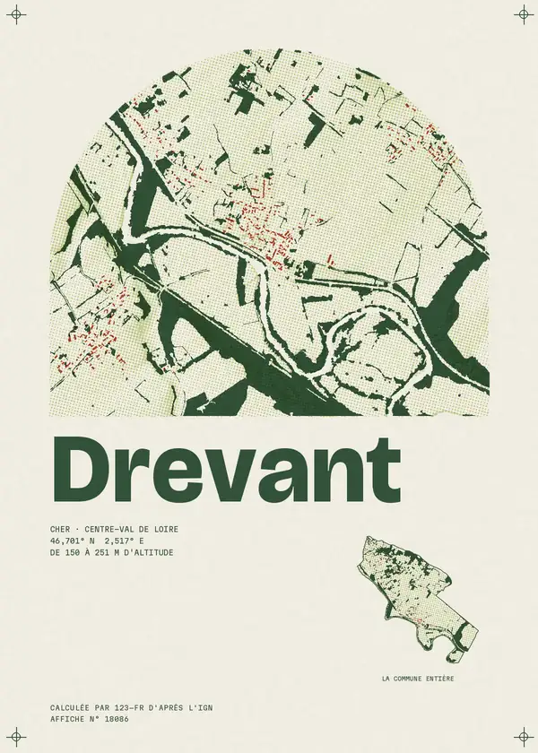 Affiche de Drevant, calculée par 123-fr d'après l'IGN