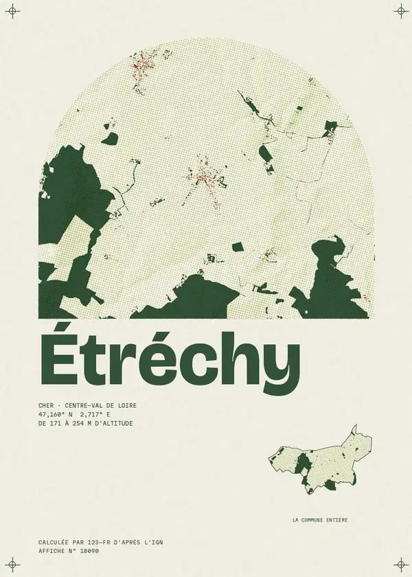 Affiche de Étréchy, calculée par 123-fr d'après l'IGN