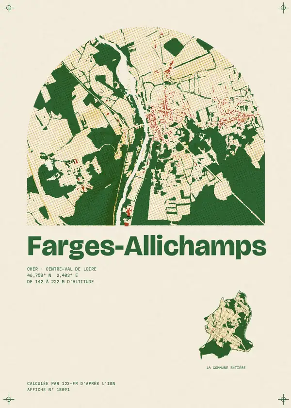 Affiche de Farges-Allichamps, calculée par 123-fr d'après l'IGN
