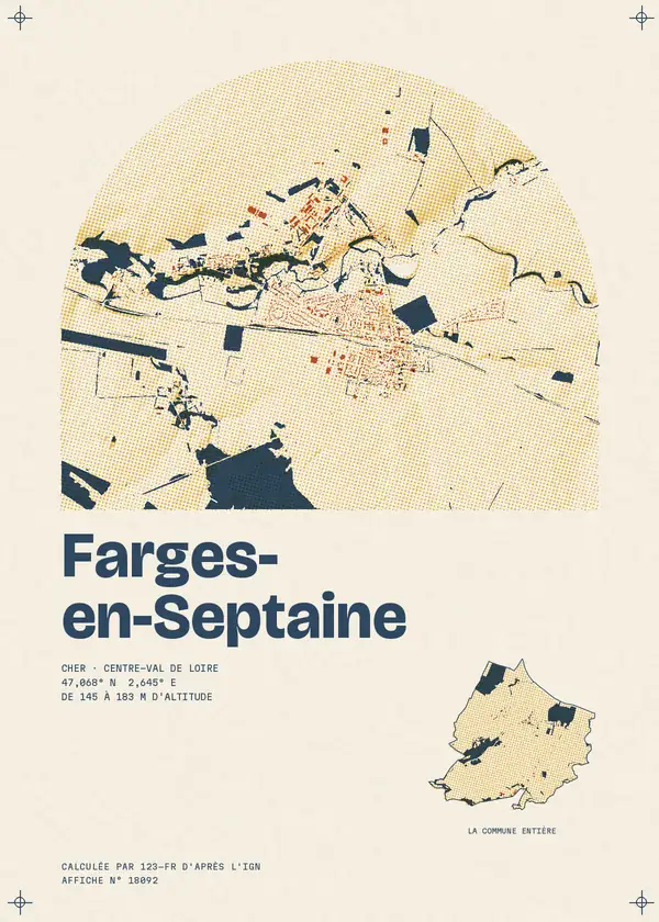 Affiche de Farges-en-Septaine, calculée par 123-fr d'après l'IGN