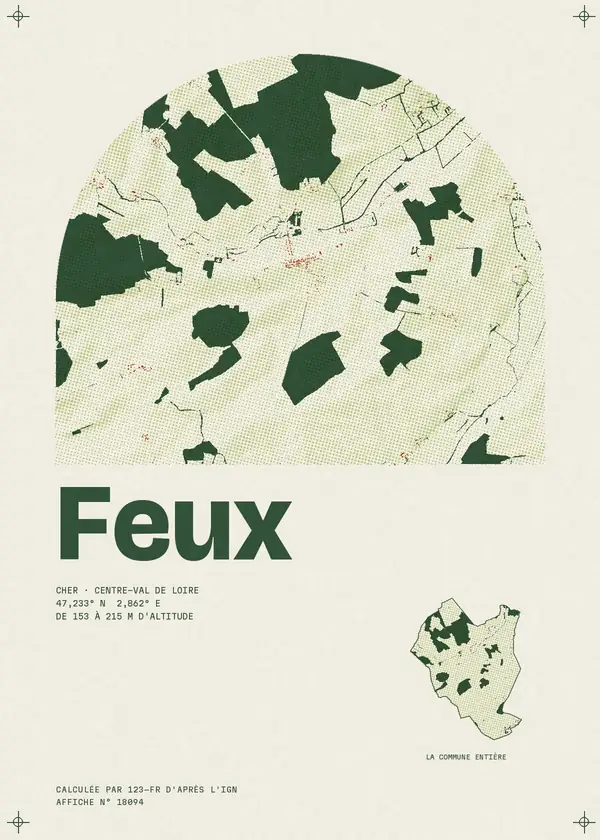 Affiche de Feux, calculée par 123-fr d'après l'IGN