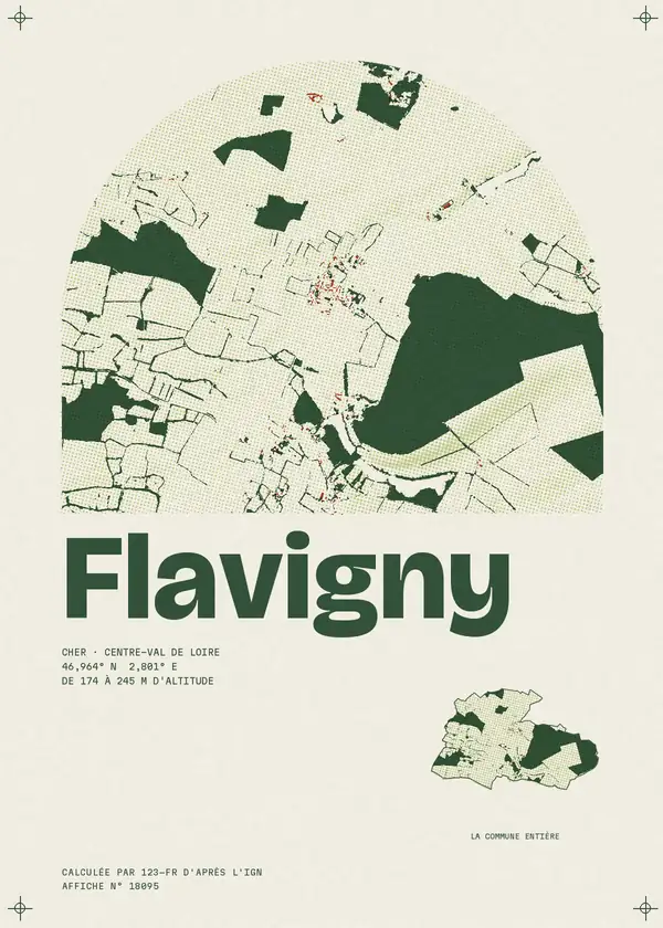 Affiche de Flavigny, calculée par 123-fr d'après l'IGN