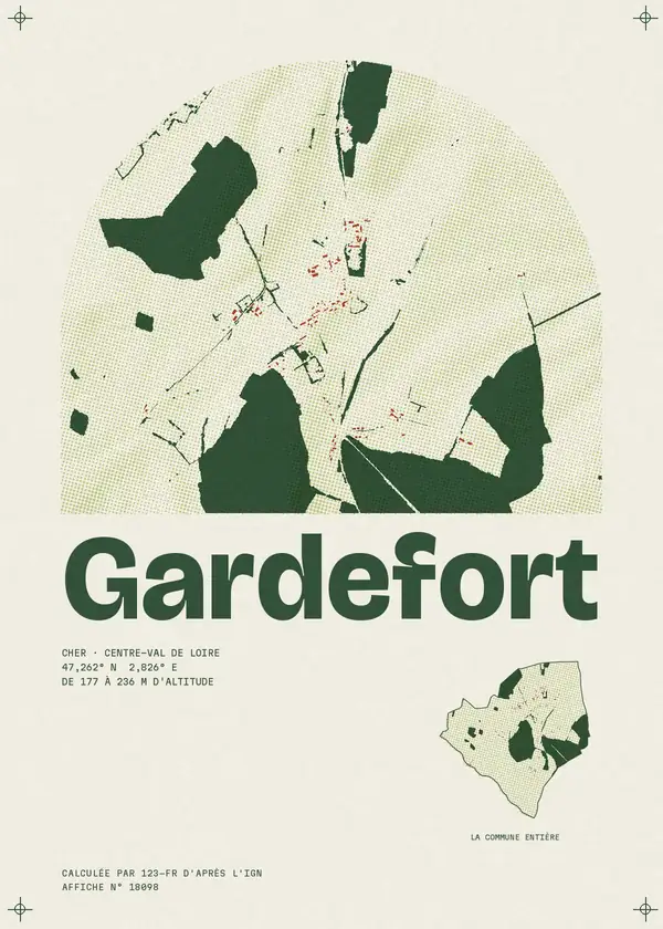 Affiche de Gardefort, calculée par 123-fr d'après l'IGN