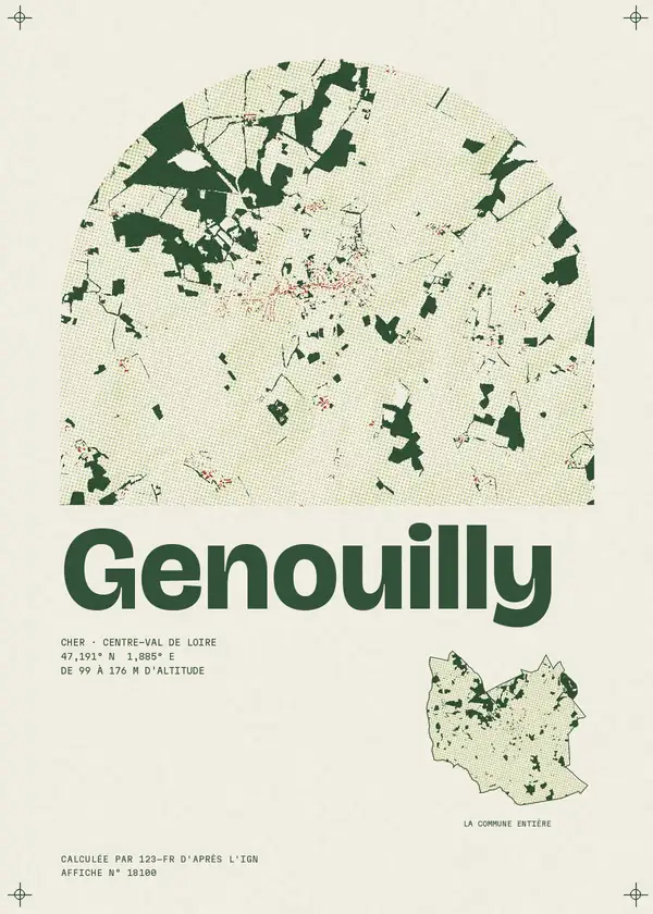 Affiche de Genouilly, calculée par 123-fr d'après l'IGN