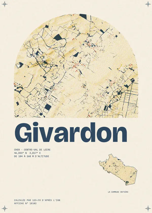 Affiche de Givardon, calculée par 123-fr d'après l'IGN