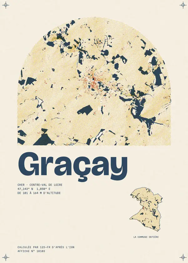 Affiche de Graçay, calculée par 123-fr d'après l'IGN