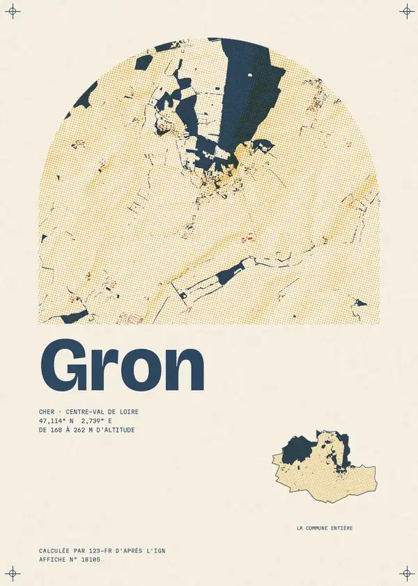 Affiche de Gron, calculée par 123-fr d'après l'IGN