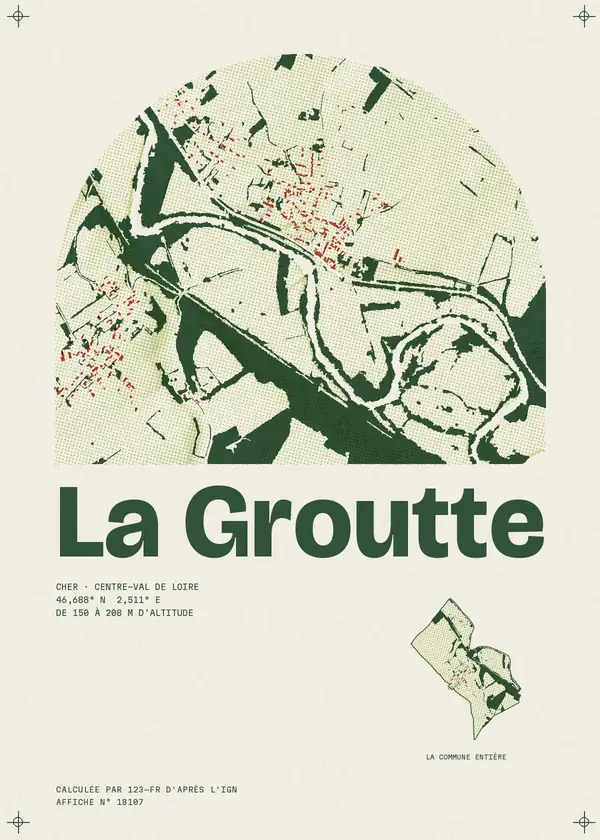 Affiche de La Groutte, calculée par 123-fr d'après l'IGN