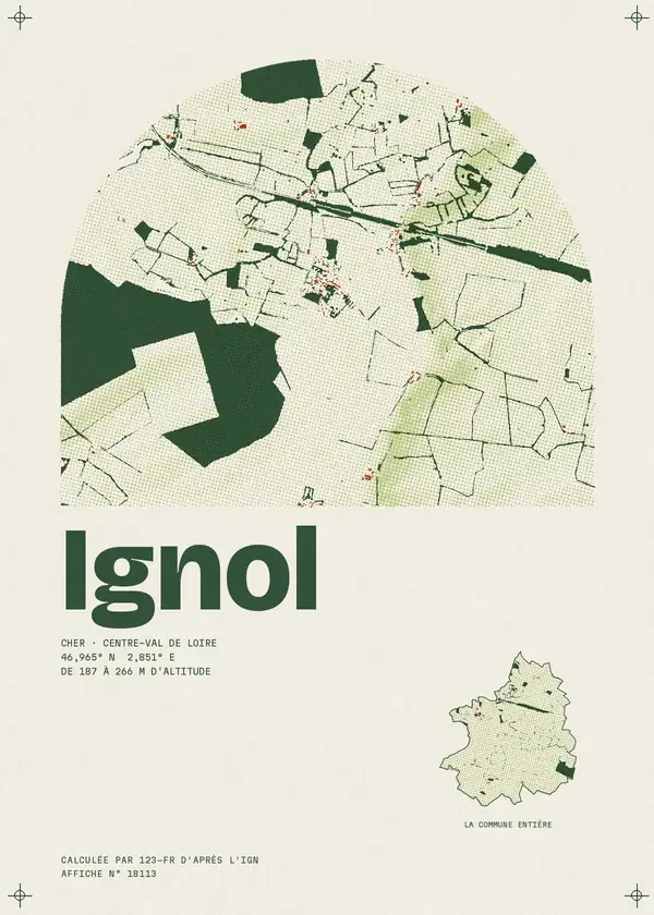 Affiche de Ignol, calculée par 123-fr d'après l'IGN