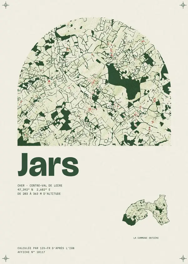 Affiche de Jars, calculée par 123-fr d'après l'IGN