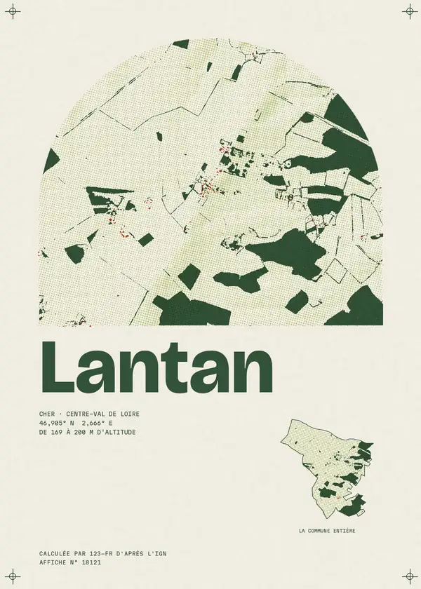 Affiche de Lantan, calculée par 123-fr d'après l'IGN