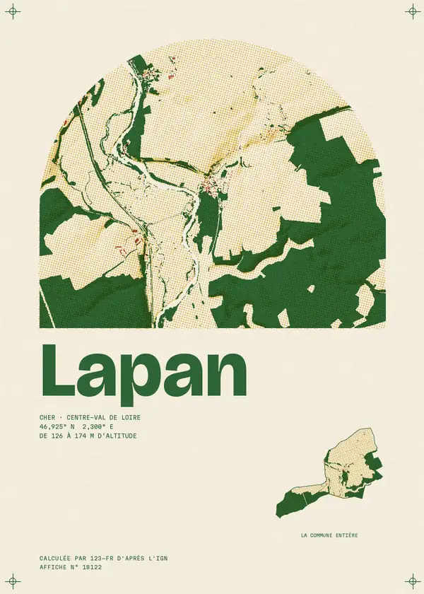 Affiche de Lapan, calculée par 123-fr d'après l'IGN