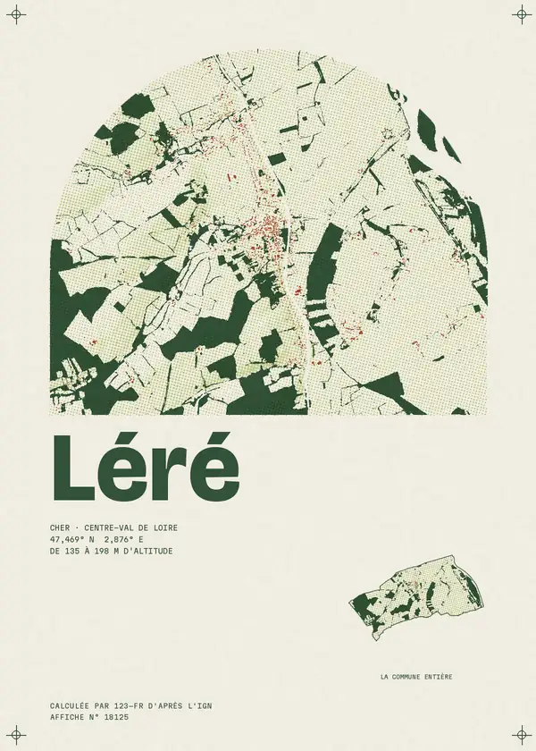 Affiche de Léré, calculée par 123-fr d'après l'IGN