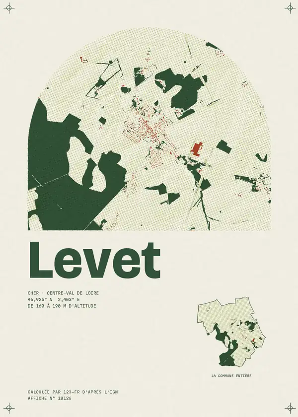 Affiche de Levet, calculée par 123-fr d'après l'IGN