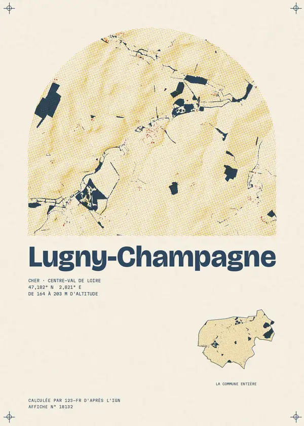 Affiche de Lugny-Champagne, calculée par 123-fr d'après l'IGN