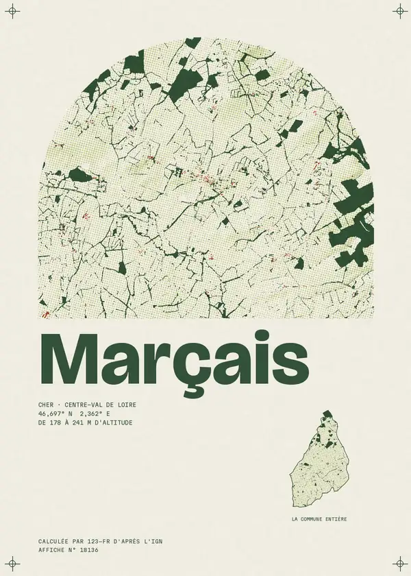 Affiche de Marçais, calculée par 123-fr d'après l'IGN