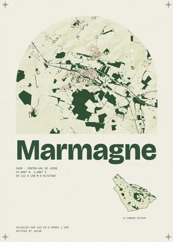 Affiche de Marmagne, calculée par 123-fr d'après l'IGN